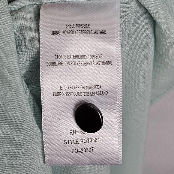 100% Silk Dress Sz 2 Asymm Chiffo Floral Ruffle Nicole Miller Flutter Sleeve $39 - Picture 4 of 16